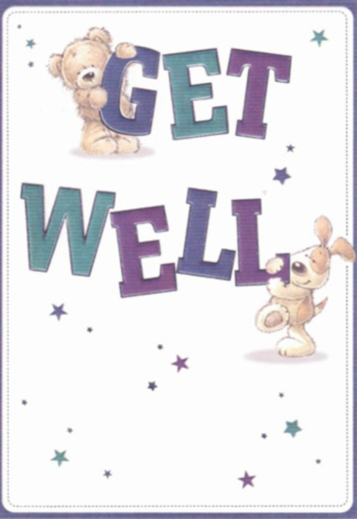 This card radiates encouragement and gentle optimism through the delightful pairing of a teddy bear and a floppy-eared puppy-both loyal companions, enveloped in soft textures and pastel hues. Dancing around them are playful stars in teals and purples, as if fluttering with good wishes throughout Totteridge's leafy avenues. The words 'Get Well' stretch across the design, bold and uplifting in vibrant shades, anchoring the scene with confident energy. The background, pure and calm, recalls the peaceful ambience found along Totteridge's quiet side streets. The fluffy bear and velvet-eared pup seem almost tangible, imbued with tactile charm-like the comforting touch of a hand-delivered bouquet composed by florists nearby. There's a sense of movement and joy, a story unfolding in every brushstroke, evoking the heartfelt care neighbours show as they reach out to support a loved one's recovery. Sending this card in tandem with fresh flowers from Totteridge Florist offers a thoughtful embrace-one that radiates comfort, resilience, and openness, creating the perfect encouragement for anyone recovering in the community.